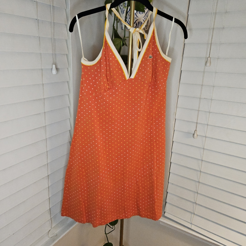 Lacoste Orange Polka Dot Mini Dress